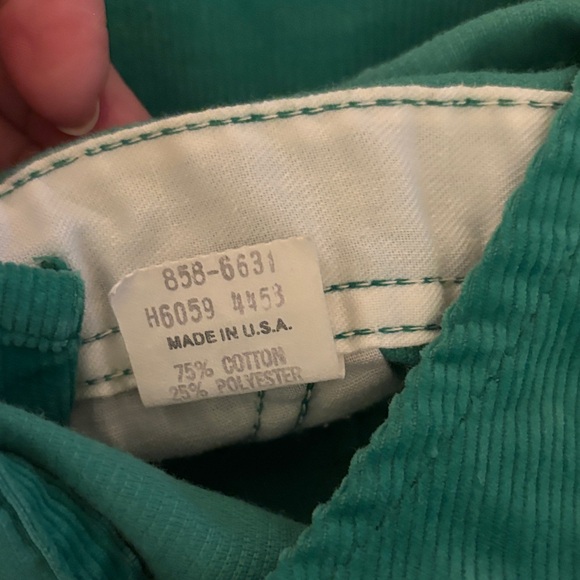 Vintage OshKosh B'gosh Kids Green Corduroy Overalls Sz 6/9 Months - Picture 9 of 10